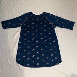 Harry Potter Women's Long Sleeve Blue Nightgown Size Large